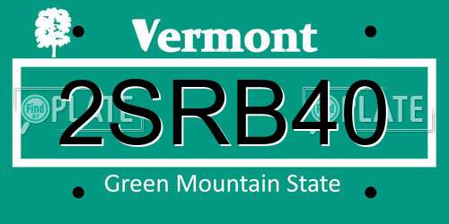 2SRB40 Vermont License Plate