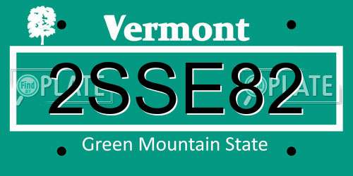 2SSE82 Vermont License Plate