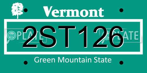 2ST126 Vermont License Plate