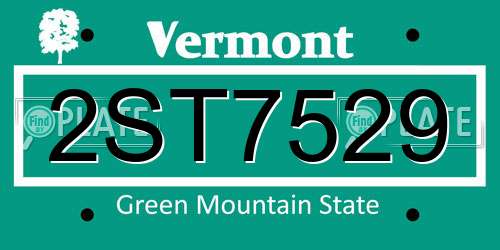 2ST7529 Vermont License Plate