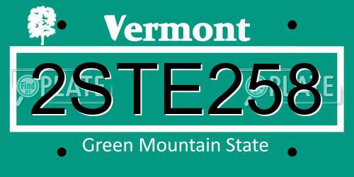 2STE258 Vermont License Plate