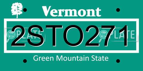 2STO271 Vermont License Plate