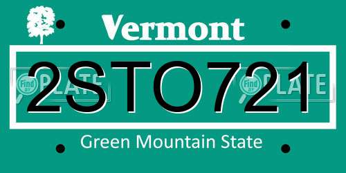 2STO721 Vermont License Plate