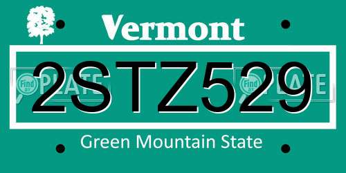 2STZ529 Vermont License Plate