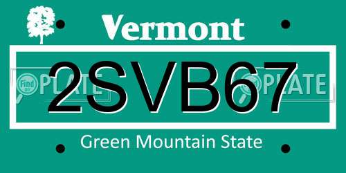2SVB67 Vermont License Plate