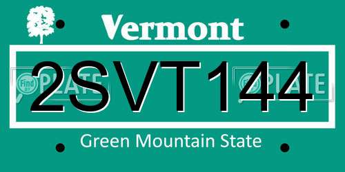 2SVT144 Vermont License Plate