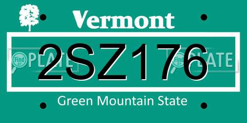 2SZ176 Vermont License Plate