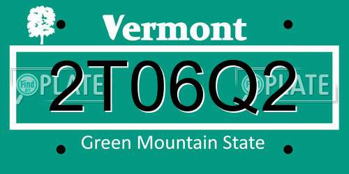 2T06Q2 Vermont License Plate