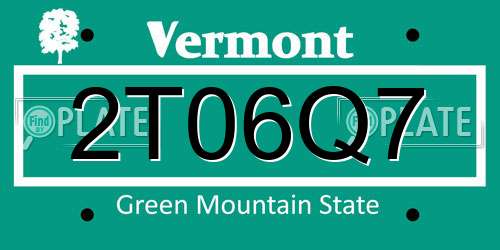 2T06Q7 Vermont License Plate