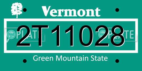 2T11028 Vermont License Plate