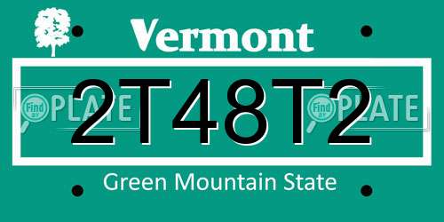 2T48T2 Vermont License Plate