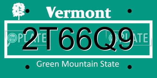 2T66Q9 Vermont License Plate