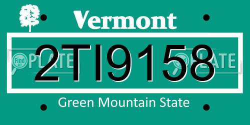 2TI9158 Vermont License Plate