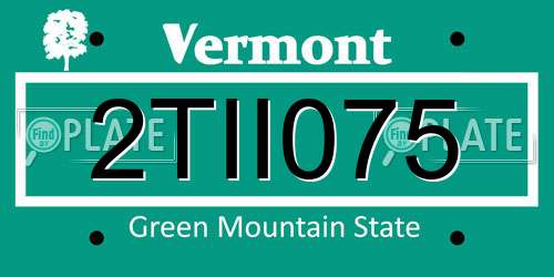 2TII075 Vermont License Plate