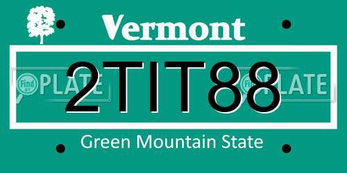 2TIT88 Vermont License Plate