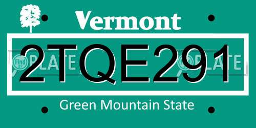 2TQE291 Vermont License Plate