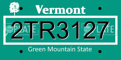 2TR3127 Vermont License Plate