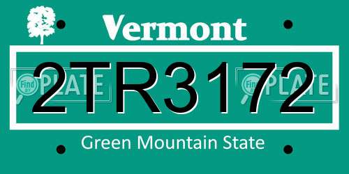 2TR3172 Vermont License Plate