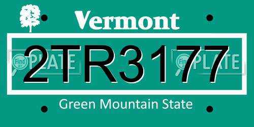 2TR3177 Vermont License Plate