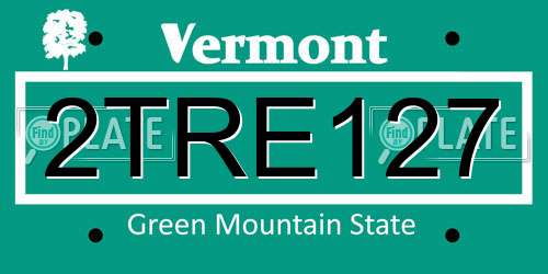 2TRE127 Vermont License Plate