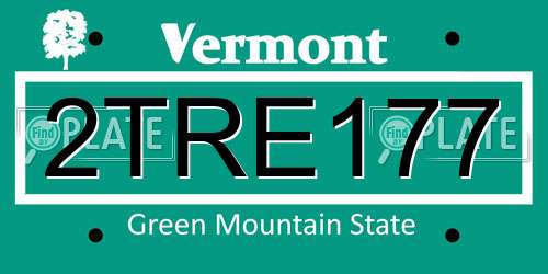 2TRE177 Vermont License Plate