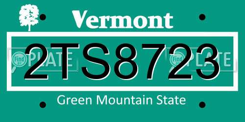 2TS8723 Vermont License Plate