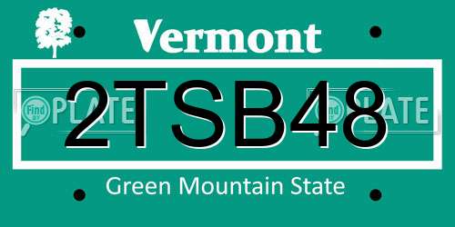 2TSB48 Vermont License Plate