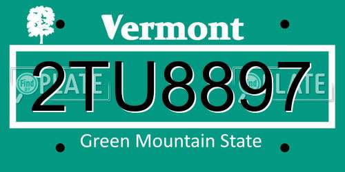 2TU8897 Vermont License Plate