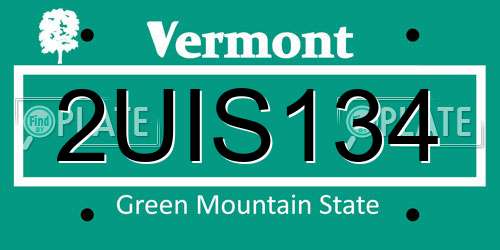 2UIS134 Vermont License Plate
