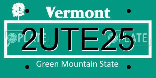 2UTE25 Vermont License Plate