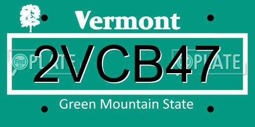 2VCB47 Vermont License Plate