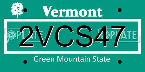 2VCS47 Vermont License Plate