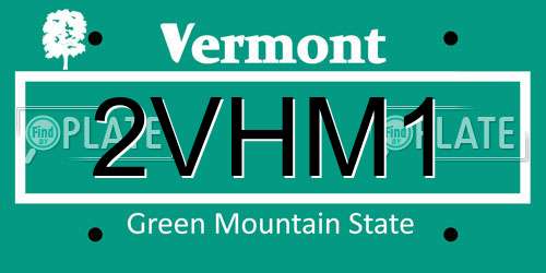 2VHM1 Vermont License Plate