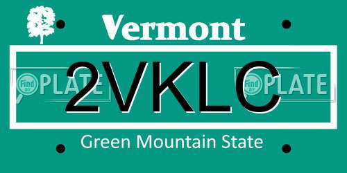 2VKLC Vermont License Plate