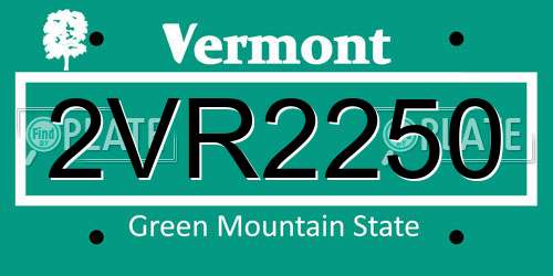 2VR2250 Vermont License Plate