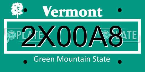 2X00A8 Vermont License Plate