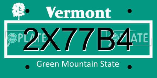 2X77B4 Vermont License Plate