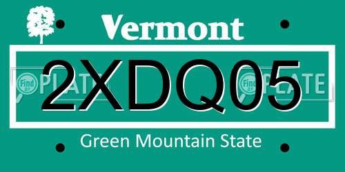 2XDQ05 Vermont License Plate