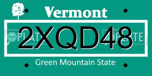 2XQD48 Vermont License Plate