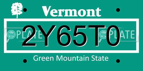 2Y65T0 Vermont License Plate