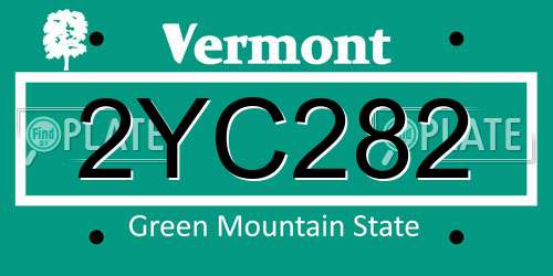 2YC282 Vermont License Plate