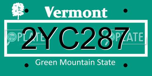 2YC287 Vermont License Plate