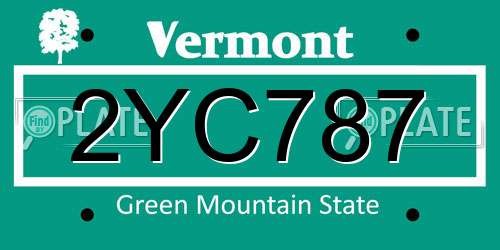 2YC787 Vermont License Plate