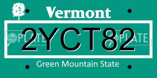 2YCT82 Vermont License Plate