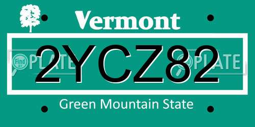 2YCZ82 Vermont License Plate