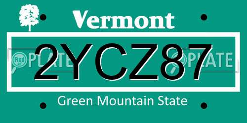2YCZ87 Vermont License Plate