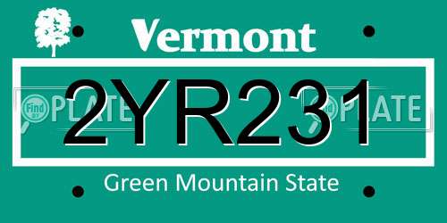 2YR231 Vermont License Plate
