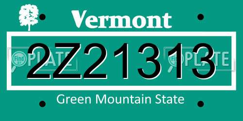2Z21313 Vermont License Plate