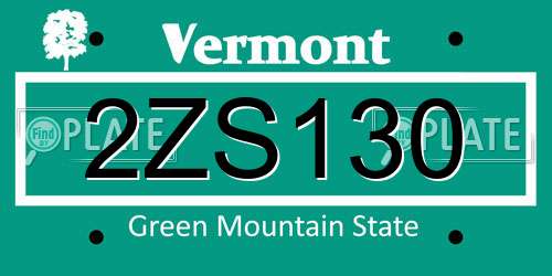2ZS130 Vermont License Plate