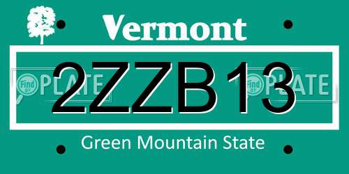 2ZZB13 Vermont License Plate